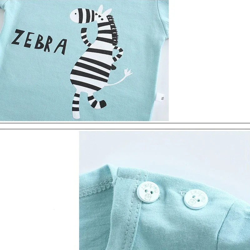 Children Tracksuit Baby Boy Outfits 2-piece Clothes Set Cartoon Zebra Print Soft Cotton Sports Casual Suit 1-6 Years