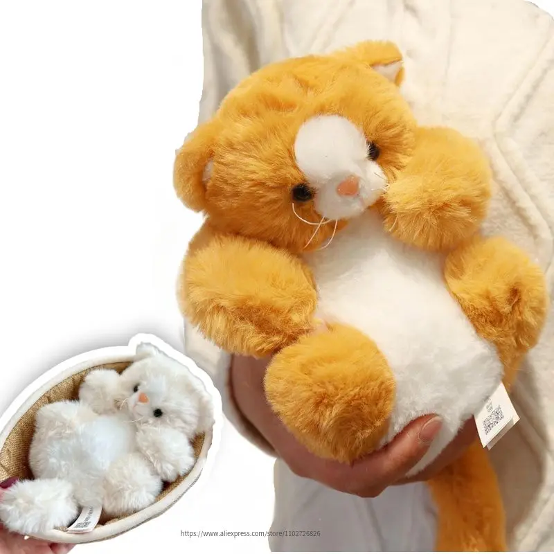 

Kawaii Simulation Plush Cat Toys Pet Accompany Doll Soft Stuffed Animal Cat In The Nest Peluche Baby Kids Appease Toys Nice Gift