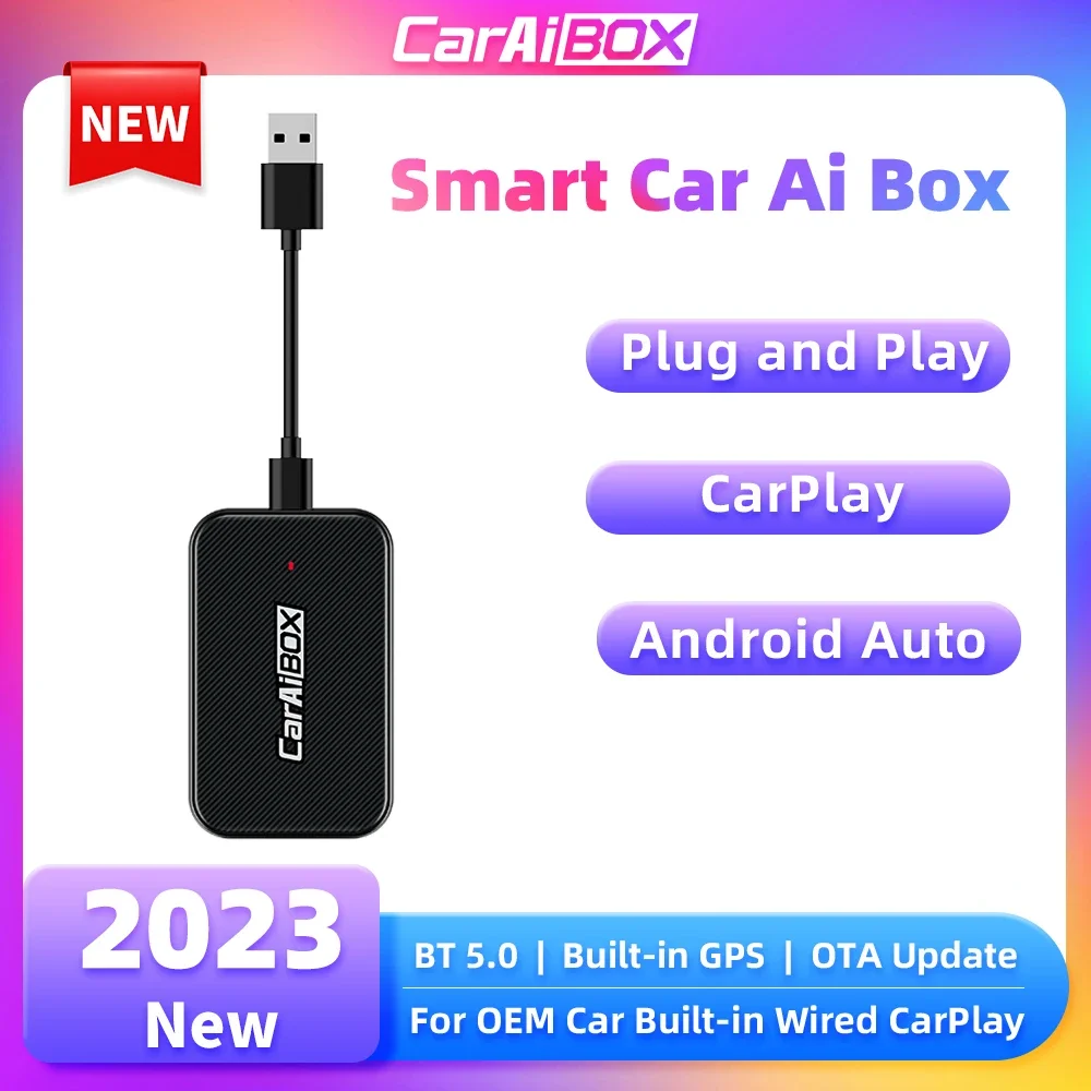 

CarAiBOX USB Wireless CarPlay Dongle Wired Android Auto AI Box Mirrorlink Car Multimedia Player Bluetooth Auto Connect Hot Sale