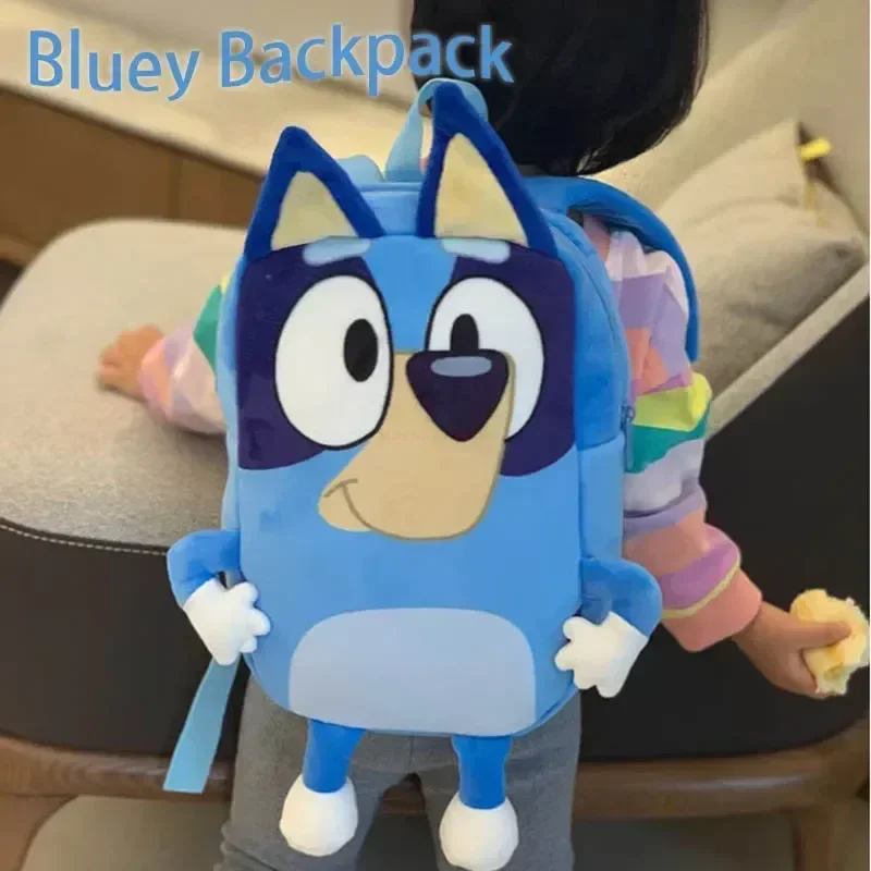 

Cartoon Bluey Family Cosplay Kindergarten Children Schoolbag Bluebin Dog Backpack Kawaii Blue Orange Dog Backpack Children Gifts
