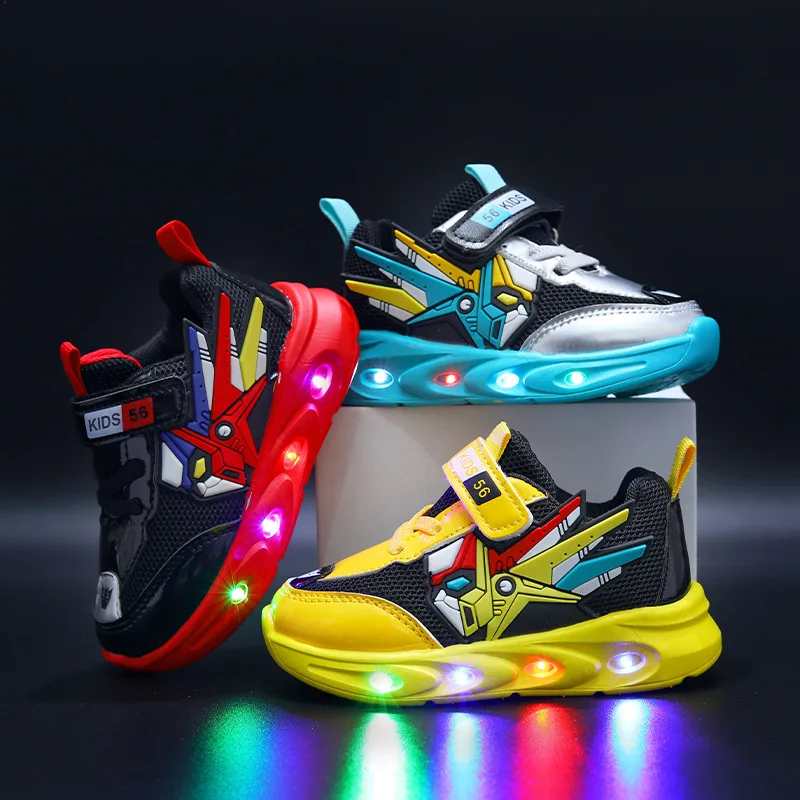 2024 Spring New Children's Sports Shoes Boys' LED Light Shoes 1-6 - Main Image