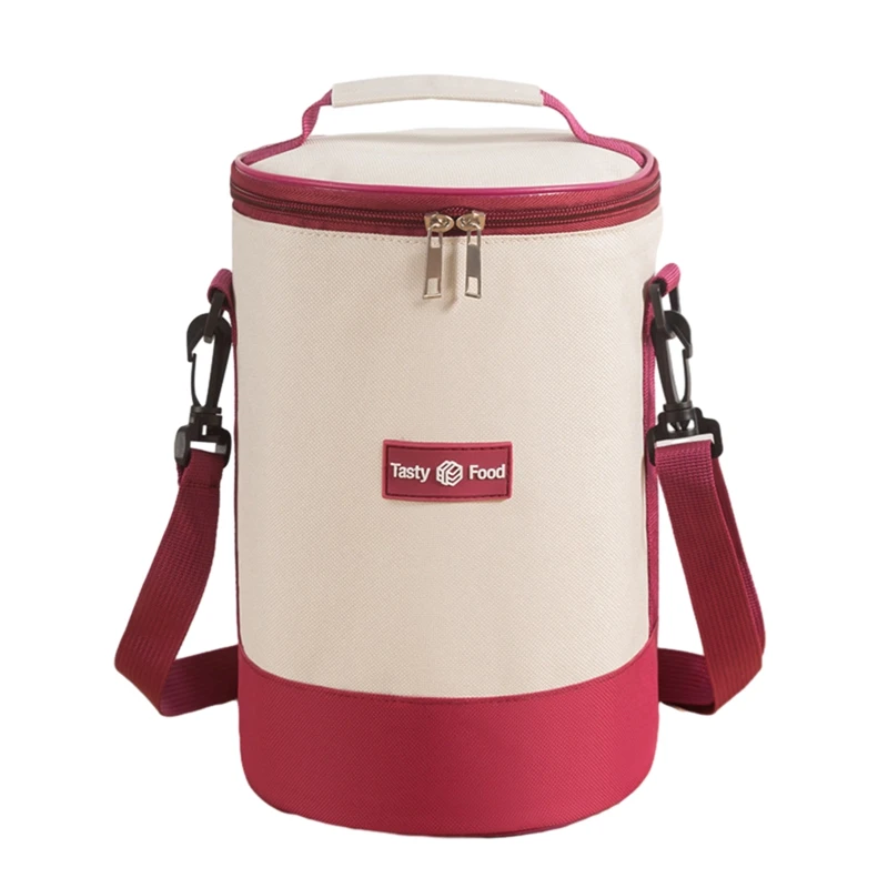 Insulated Cooler Bag With Adjustable Shoulder Strap For Travel Picnic Outdoor Activities Oxford Fabric Lunch Box Large Capacity 5