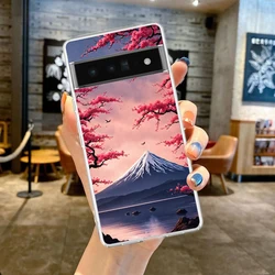 Japan Mount Fuji Painting Cherry Blossom Soft TPU Phone Case - Google Pixel 3a XL (B7)
