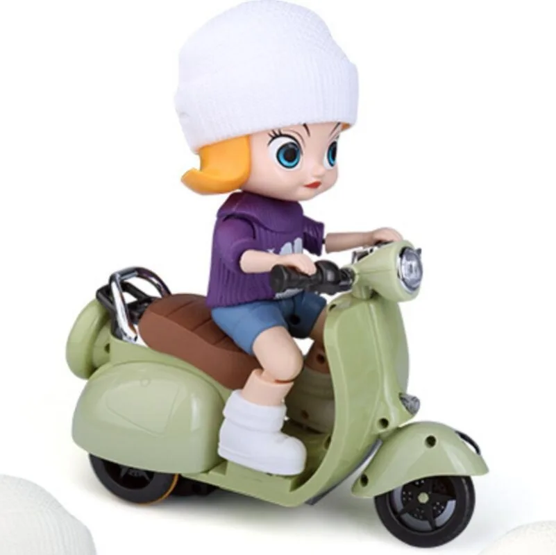 Labubu Doll Mini Electric Motorcycle for Labubu Toy Monsters Dolls Accessories Electric Rotating Sound and Light Children's Toy 4