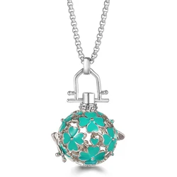 Chime Caller Angel Wing Aromatherapy Pendant Necklace with Lava Ball Diffuser (Necklace 1Pcs)