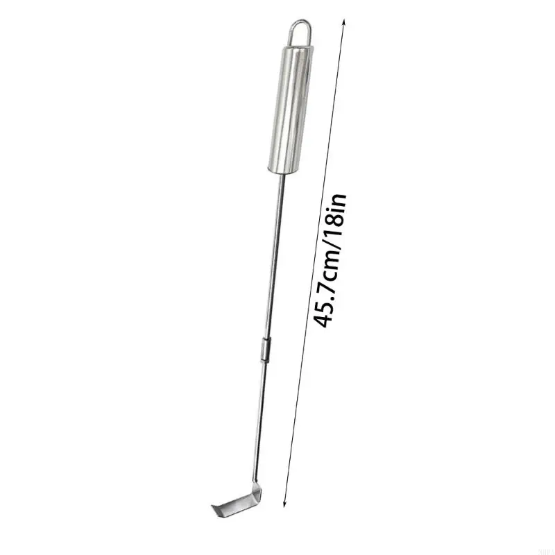 N0PA 46cm Stainless Steel Charcoal Ashs Rake BBQ Ashs Tool for Kamados Charcoal Cooking Burners Stove Cooking