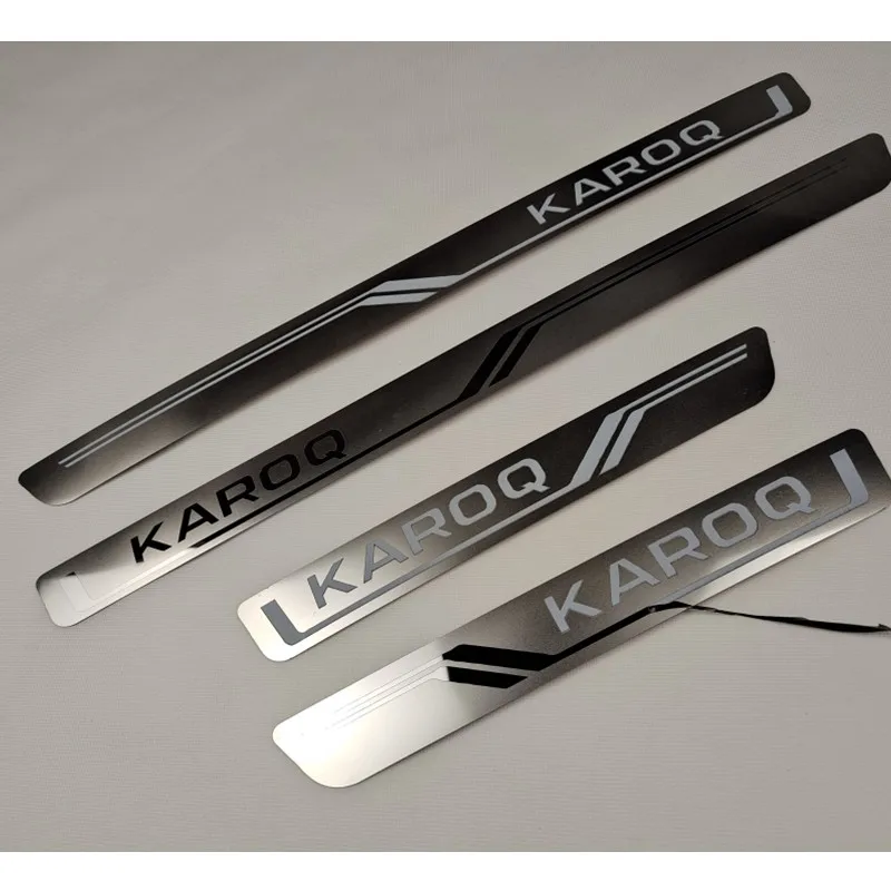 Stainless Steel Scuff Plate Door Sill Welcome Pedal Car-styling For Skoda KAROQ car door sill scuff plate