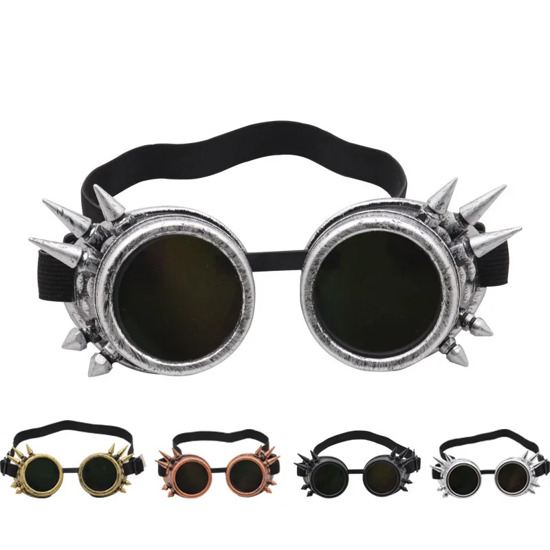 

Steampunk Goggles Riding Glasses With Liuding Welding Round Sunglasses Vintage Victorian Gothic Cosplay Halloween Funny Tool