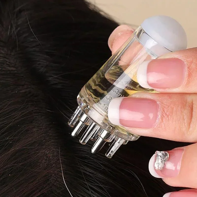 Five Needle Scalp Applicator Portable Mini Head Essential Oil Ball Massage Comb Hair Growth Liquid Application Guide Tool hair oil applicator bottle