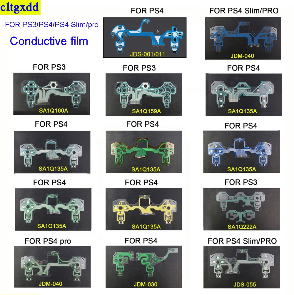 Cltgxdd 10 Pezzi Per Ps4/Ps4 Pro/Ps3/Ps4 Slim/Pro Slim Controller Pellicola Conduttiva Tastiera Cavo Flessibile Jds030/040/050
