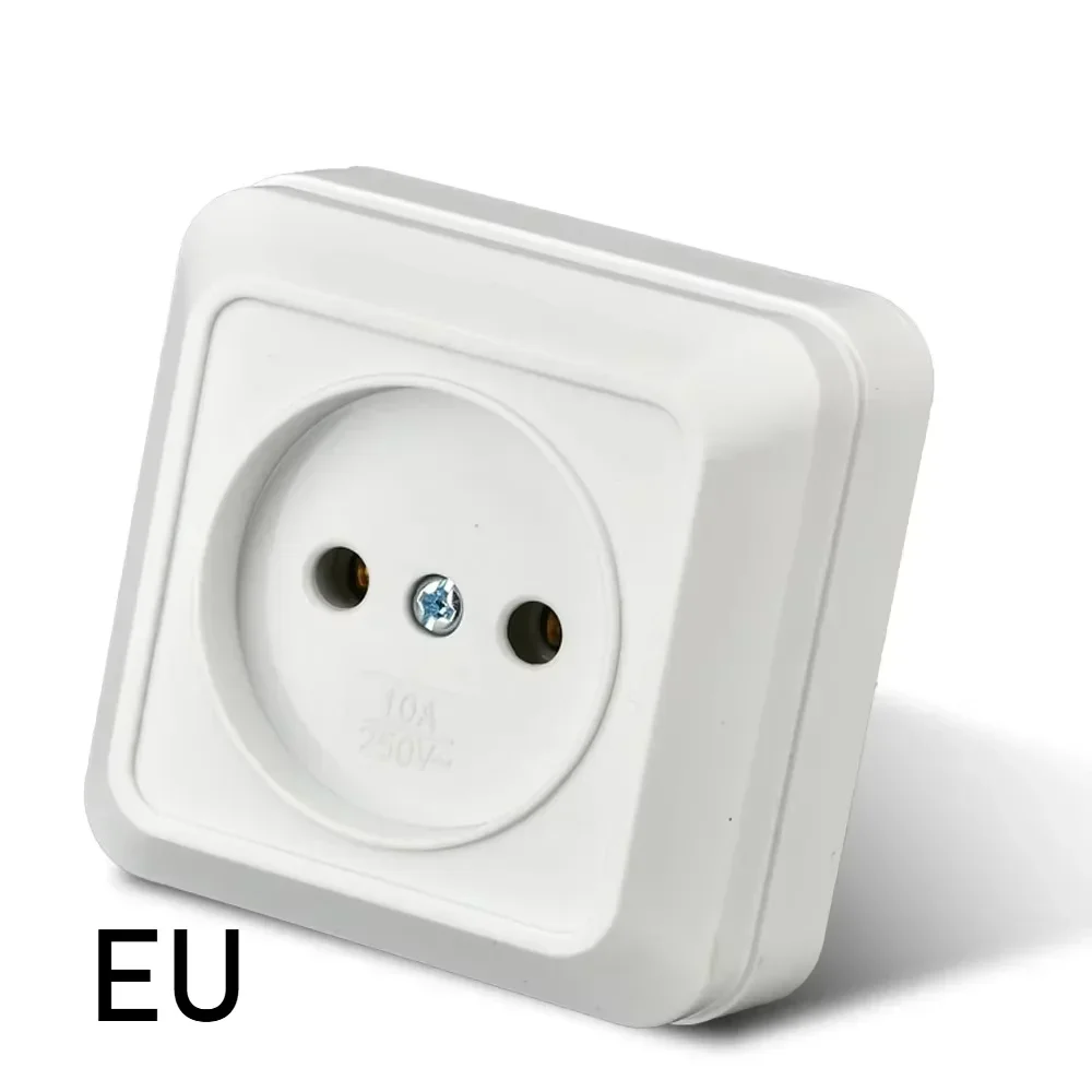 Plug Adapter EU 2 Pin to EU 2 Round Pin Plug Socket Input AC 110V-250V 10A Travel Converter 220V