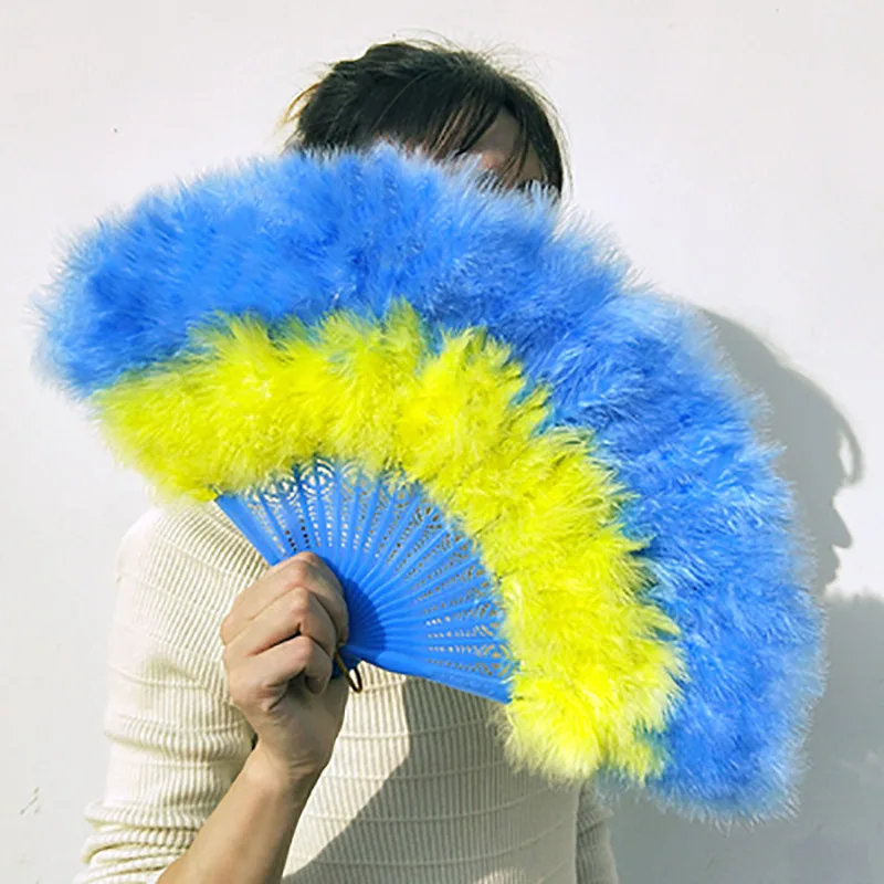 Folding Feather Fans for Women, Hand Fan for Ladies, Handmade Hanfu, Dance, Wedding Party Accessories, Crafts Gifts, Summer