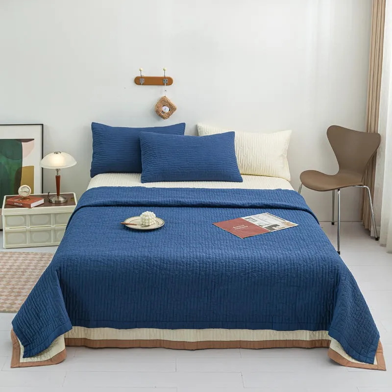 3Pcs Quilted Cotton Bedspread Coverlet 