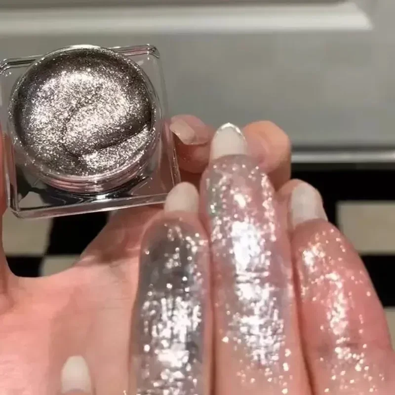 Liquid Gel Eyeshadow Pearl Glitter Body Highlighter Monochrome Diamond Shimmer Silkworm Brighten Highgloss Sequins Quick Drying 4