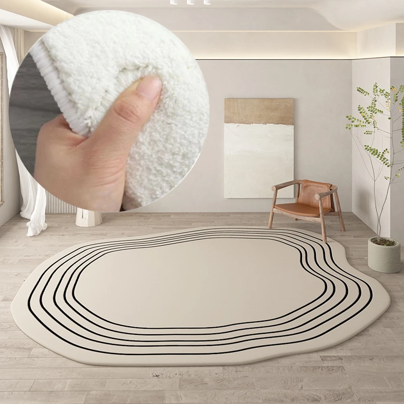 Irregular Round Living Room Carpet Home Decoration Special-shaped Thickened Fluffy Plush Sofa Lounge Bedroom Rugs Customization