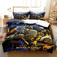 3D Iron Heavy Metal Maidens Bedding Set Polyester Quilt Cover Pillowcase Comforter King Queen Size Boys Adult Duvet Cover Set 1