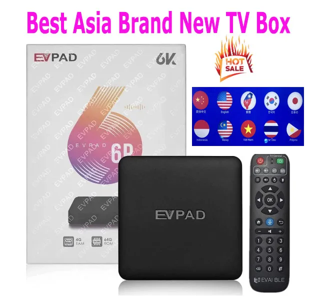 Genuine]10p evpad 6p tv box 2023 malaysia taiwan android Korea
