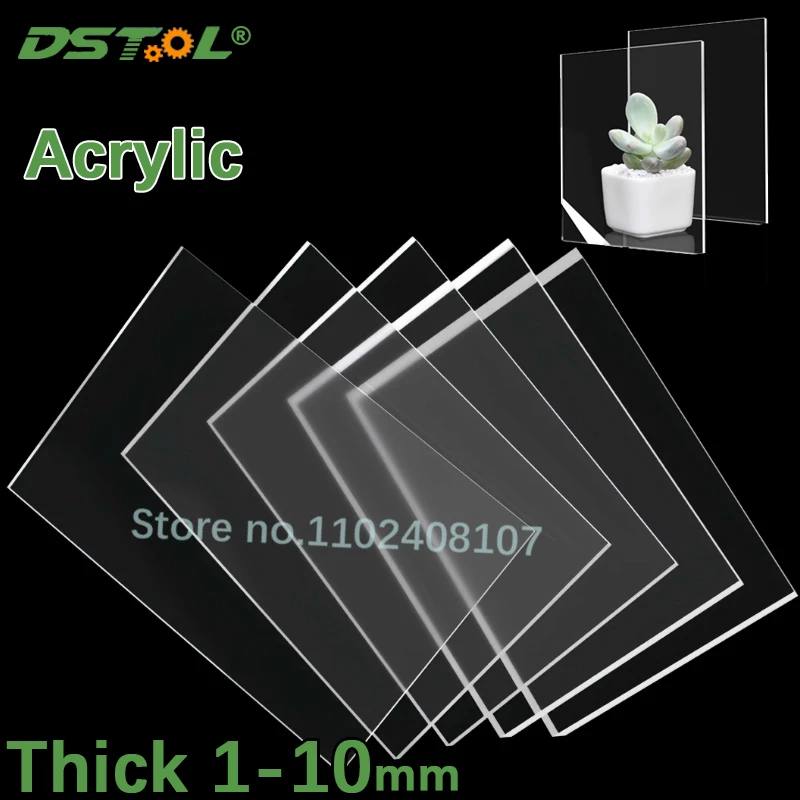 1-10mm Transparent Acrylic Plate Plexiglass Sheet Organic Glass Board for Jewellery Toys Multi-Functional Storage Shelf