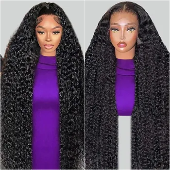 30 38 Inch Deep Wave 13x6 HD Lace Front Human Hair Wig Remy Curl 360Full Lace Frontal Wig Human Hair For Black Women 200 Density