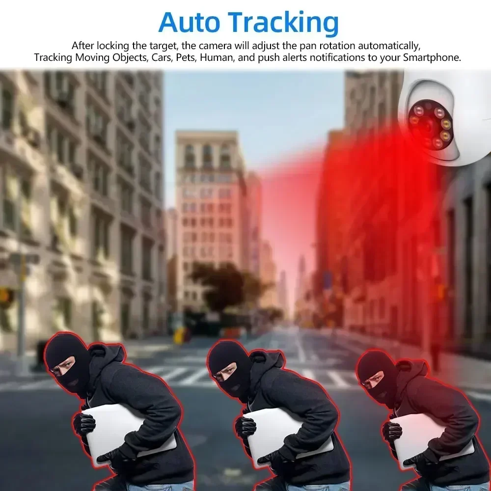 TUYA 5MP Smart Life CCTV Wifi Camera Wireless Security Surveillance Cameras Outdoor Night Color AI Smart Tracking Two Way Audio 3