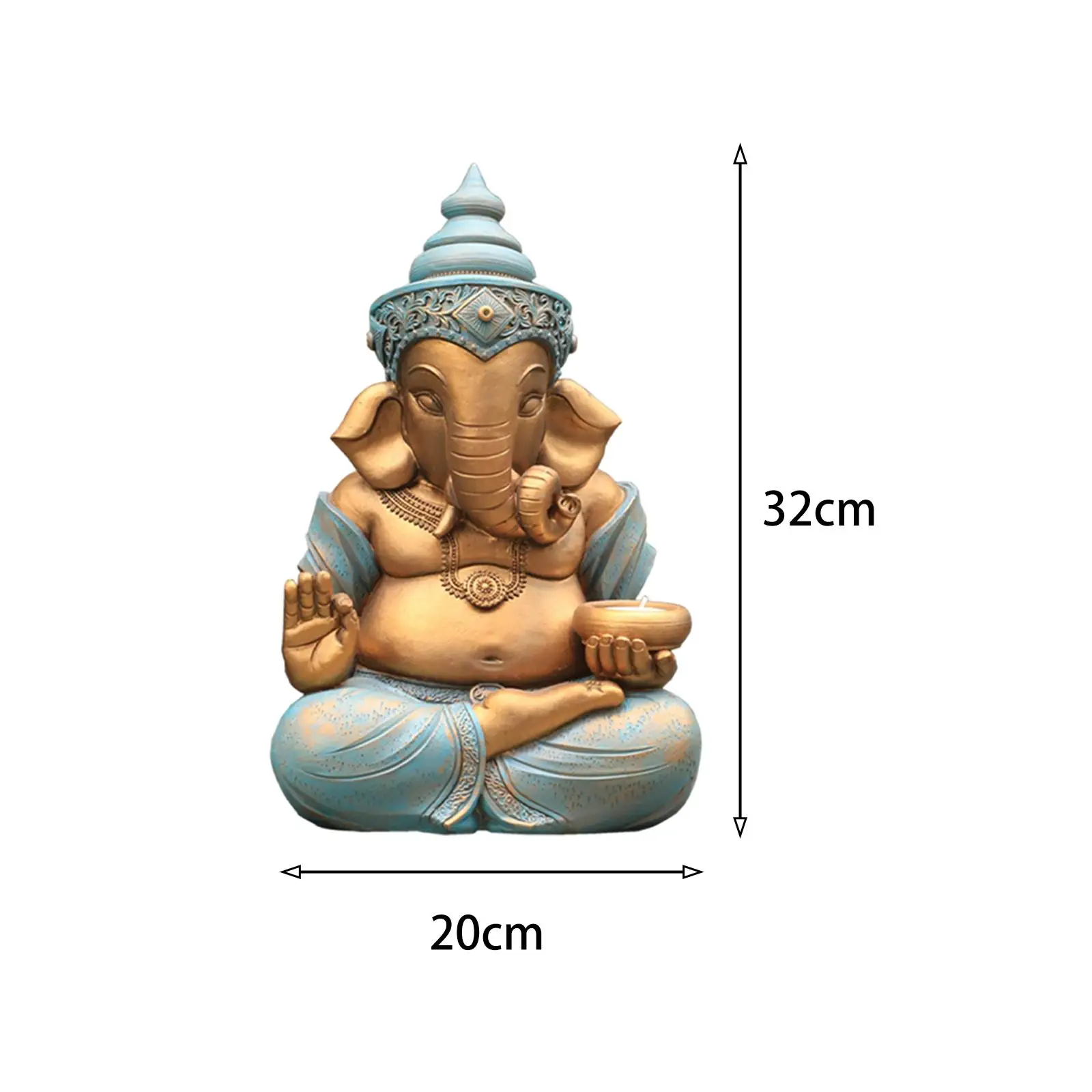 

Ganesh Statue Art Crafts Feng Shui Ornament Garden Statue Hindu God Sculpture for Garden Balcony Courtyard Porch Home Decoration