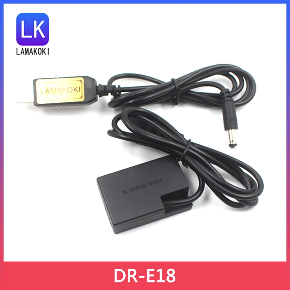 Adaptador de Energia Dr-e18 Ack-e18 Lp-e17 Manequim Bateria Cabo Usb para Canon Eos 750d 760d 770d 800d 200d Rebel Beijo Sl2 X8i T6i T6sqc
