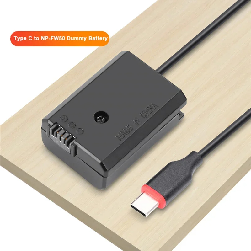 Adattatore Ca Di Alimentazione Cc Per Batteria Fittizia Da Tipo C A Ac-Pw20 Np-Fw50 Per Fotocamera Sony Alpha A6400 Ilce-6400 6500 6300 6000 5100 5000
