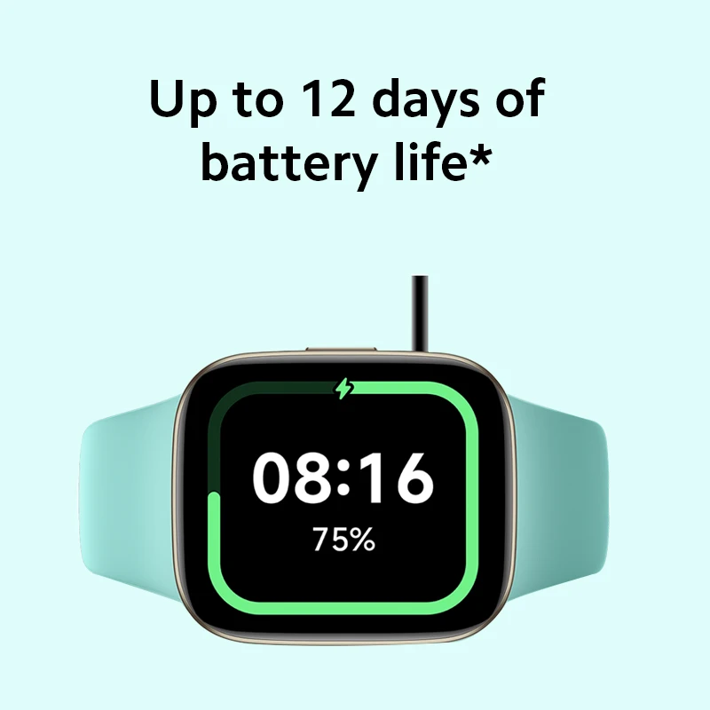 Redmi Watch 3 �۷ι� ���� �������� ��ȭ ����Ʈ ��ġ, �ִ� 12 �� ���͸� ����, 5ATM, 1.75 ��ġ AMOLED, ���� �����̾�