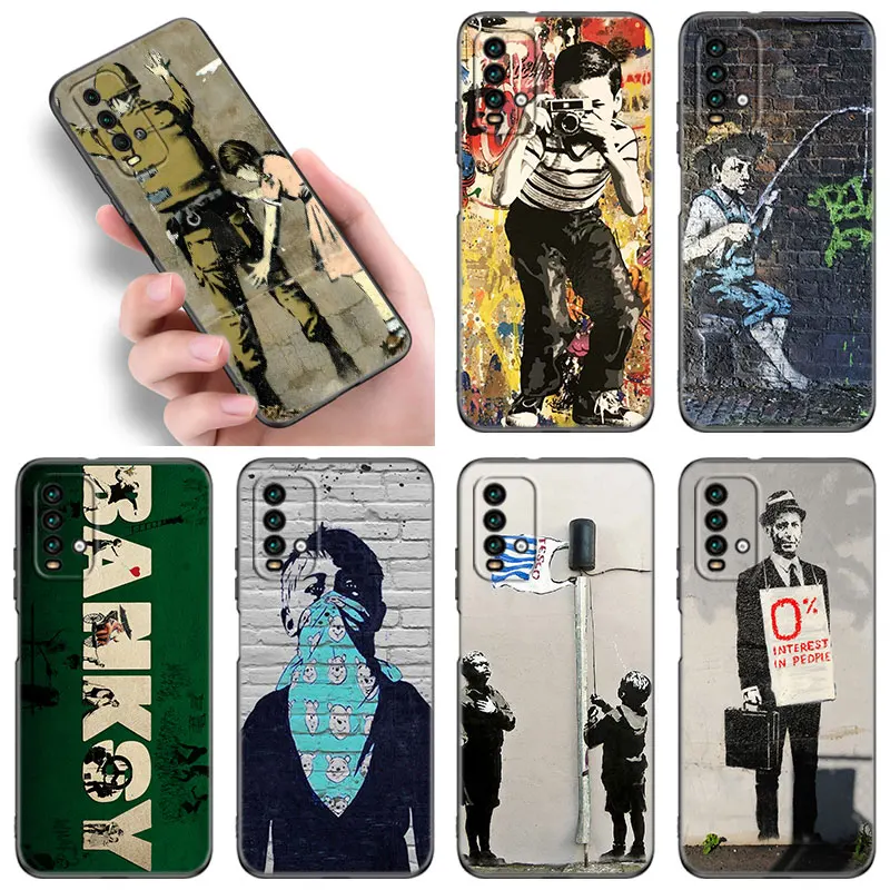 Custodia Per Telefono Street Art Banksy Graffiti Per Xiaomi Redmi K40 K50 Gaming Note 5 6 K20 Pro 7A 8A 9A 9C 9I 9T 10A 10C A1 Plus S2