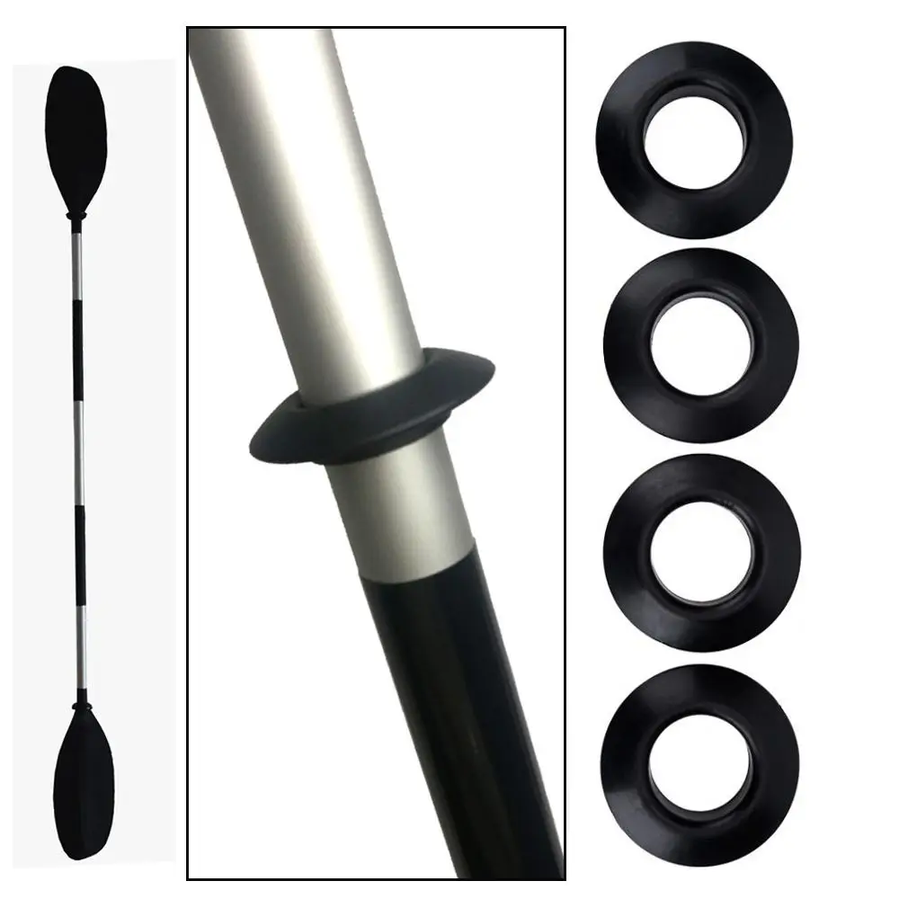 2/4Pcs Plastic Black Universal Raft Canoe Propel Paddle Parts Splash Guards Kayak Oar Accessories Drip Ring Replacement