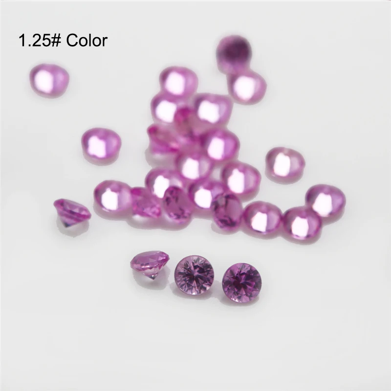 Größe 1,0 mm ~ 3,0 mm 1,25 # 3 # 5 # 8 # Roter Stein, runder geschliffener synthetischer Edelstein für Schmuck – Detail 10