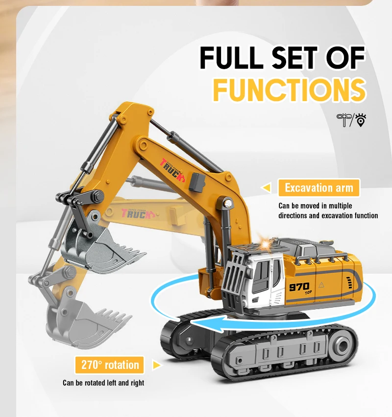 Remote Controlled Rc Excavator Alloy Construction Vehicle Toy_voghion.com