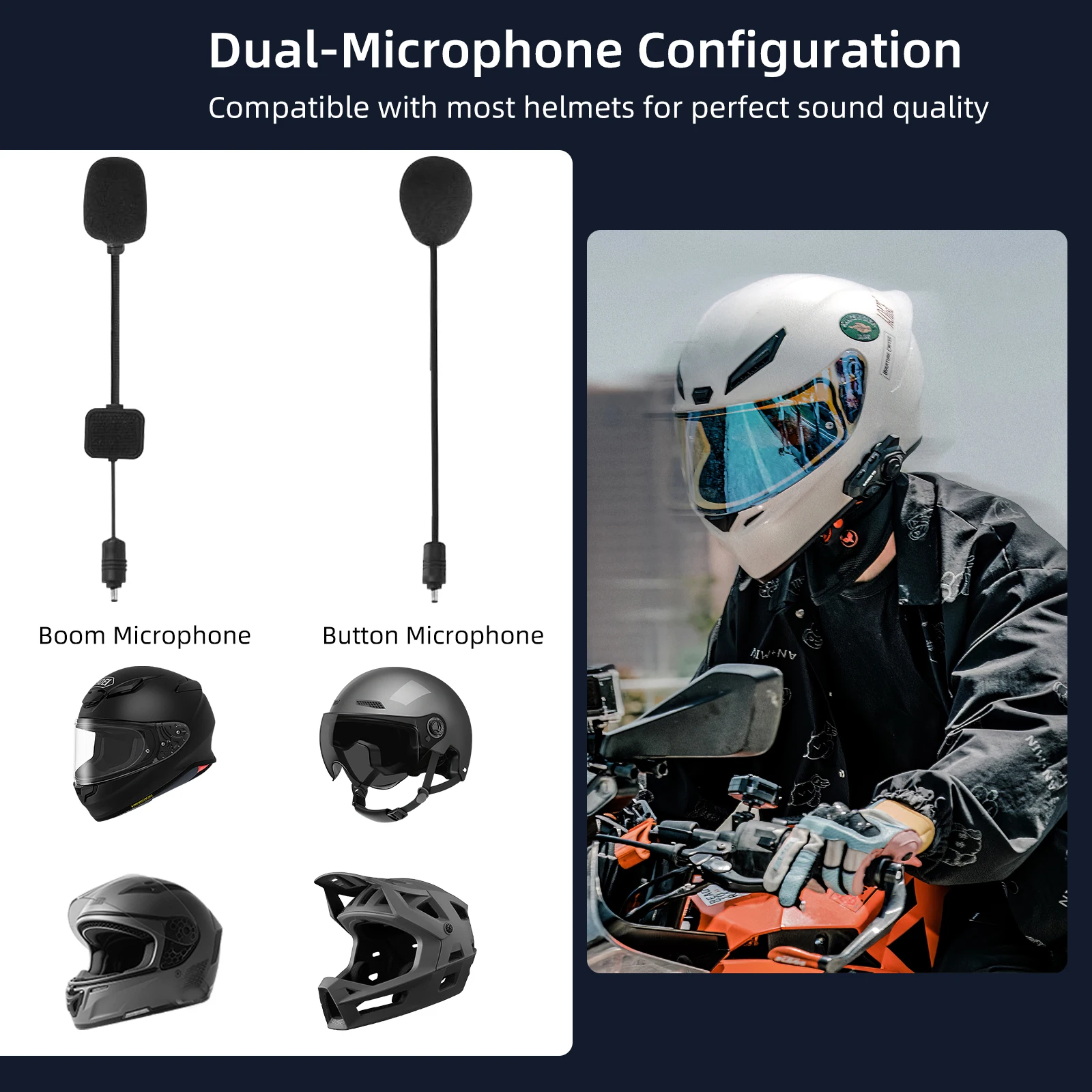 Wayxin T2 Motorcycle Helmet Bluetooth Headset Intercom 4 Riders_voghion.com