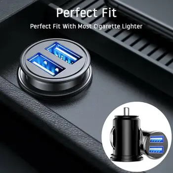 Car Truck 12V Power Dual 2 porte USB Mini adattatore per caricabatterie Caricabatteria da auto a ricarica rapida per iPhone iPad Caricabatteria da auto doppio USB