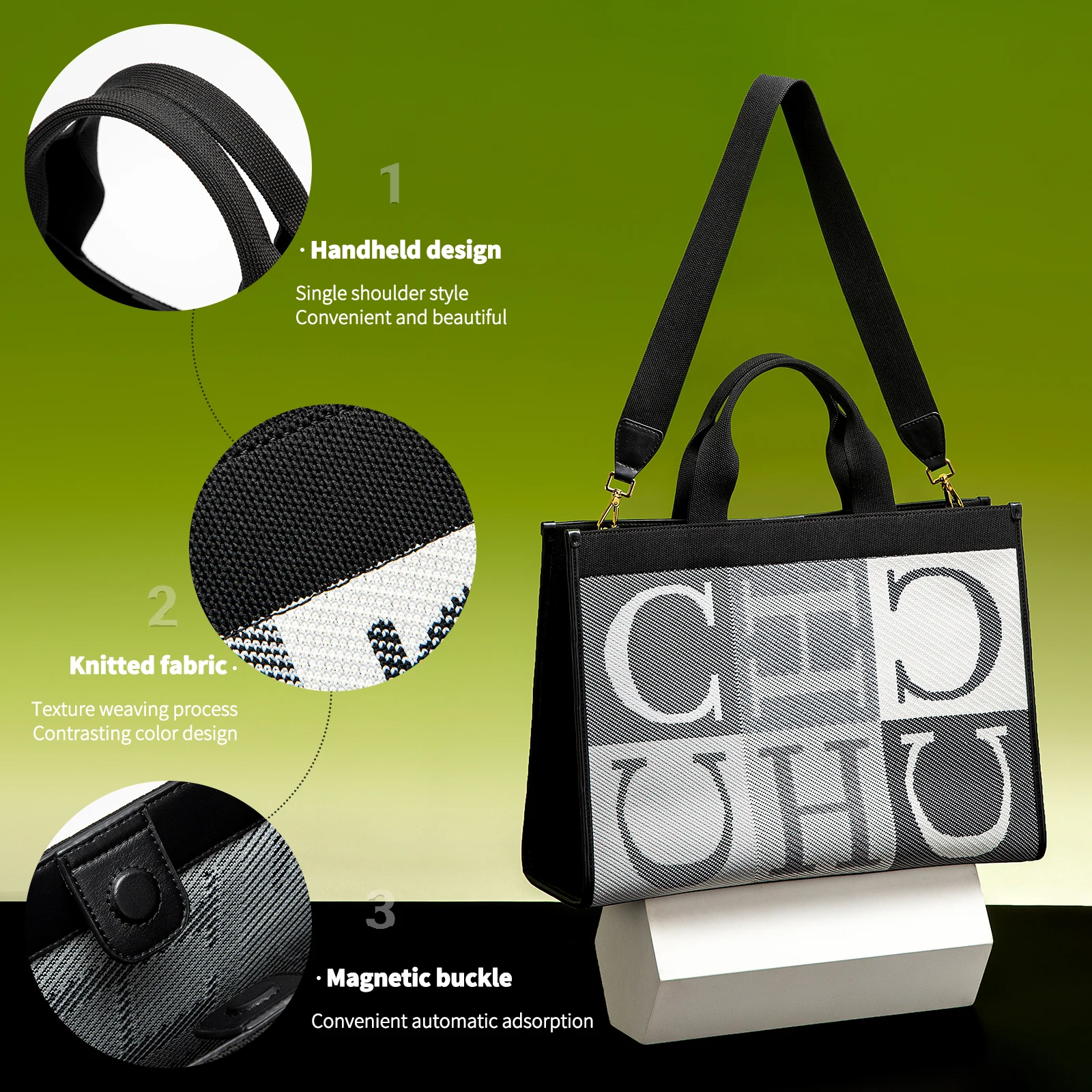 حقيبة تسوق نسائية من CHCH 2025 حقيبة Flyknit جديدة...