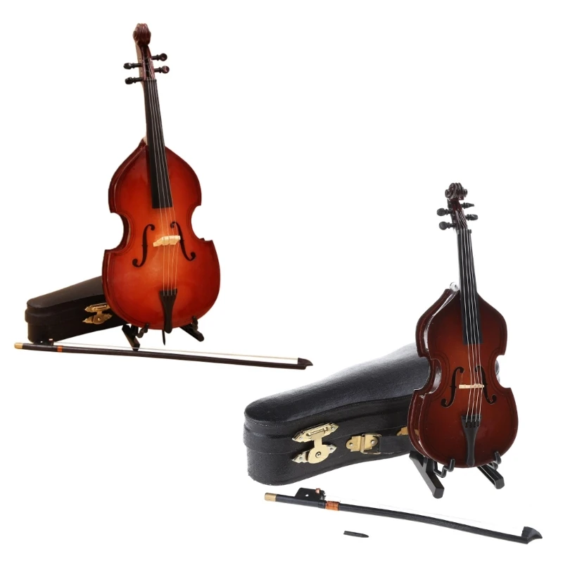 

Миниатюрный бас-гитара Y1UC с подставкой, смычком и футляром, мини-копия музыкального инструмента