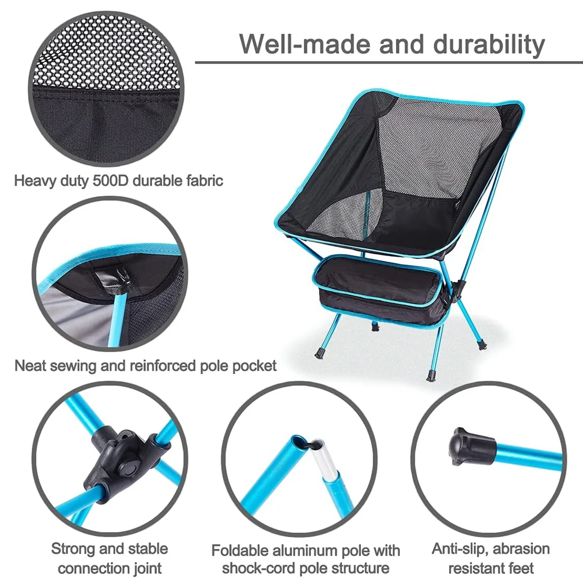 Ultralight Folding Fishing Chair, Portable Outdoor Camping Travel Chair for Hiking Beach Picnic Seat Foldable Fishing Stool Tool 2