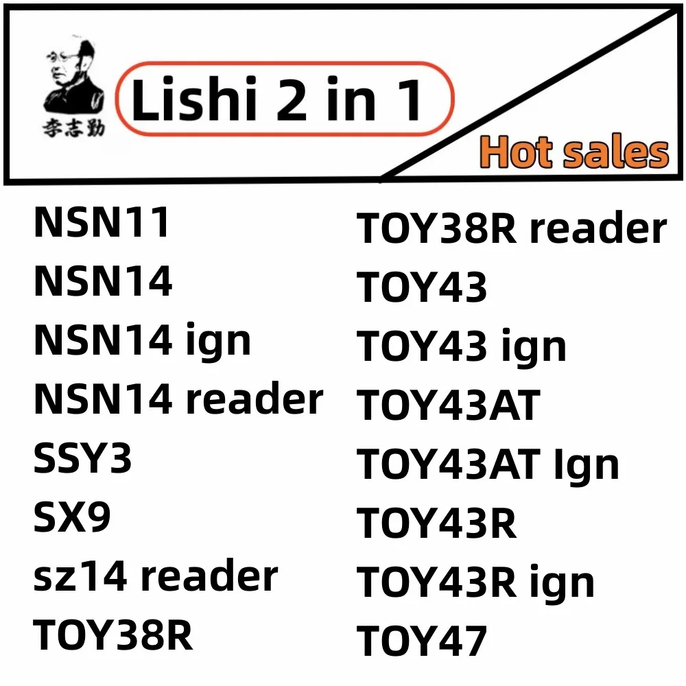 2-in-1 Lishi Werkzeuge NSN11 NSN14 Ign SSY3 SX9 SZ14 Schlüsselleser TOY38R Lesegerät TOY47 TOY43 TOY43AT TOY43R Zündschloss-Werkzeug