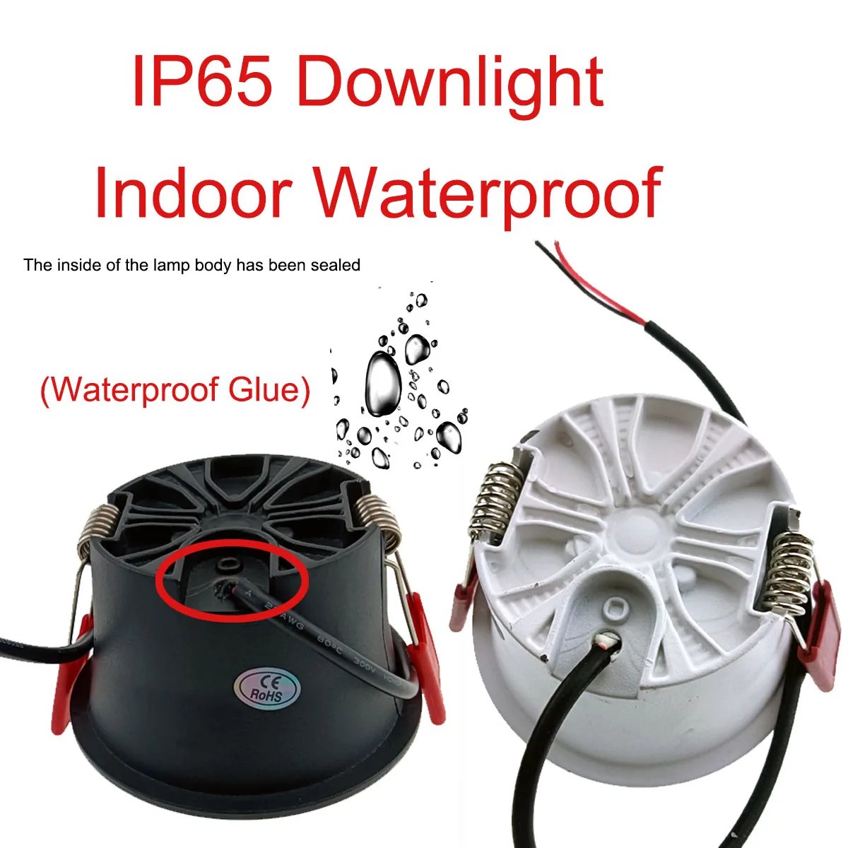 IP65 220v DeepDeep Antiglare Outdoor Waterproof IP66 IP67 LED Downlight Dimmable 7W 9W 12W Kitchen Eaves Spot Light Ceiling Lamp