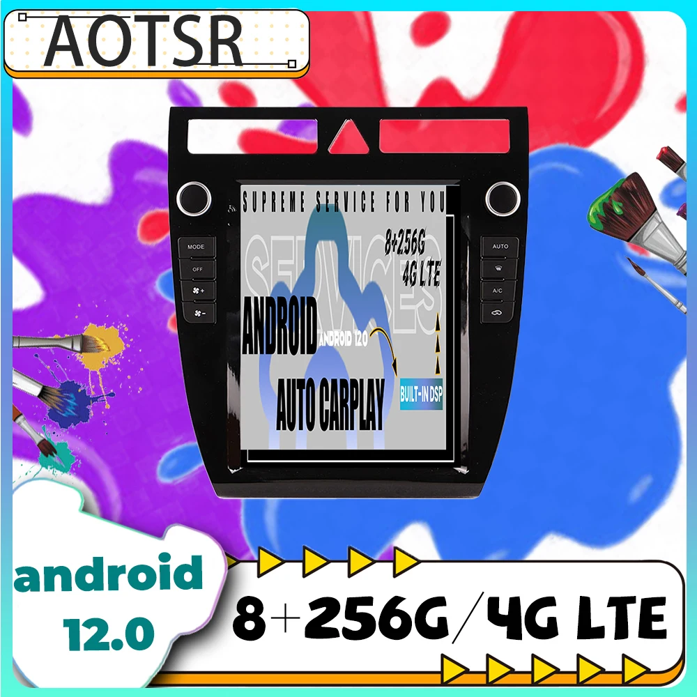 

8+256G Android 12 Tesla Car Radio For Audi A6 1999-2003 Bluetooth Carplay GPS Central Multimedia Player Stereo Head Unit
