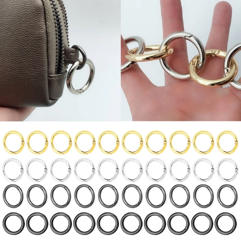 

40pcs O Rings Carabiner Openable Round Carabiners Keychain Bag Clip Hooks