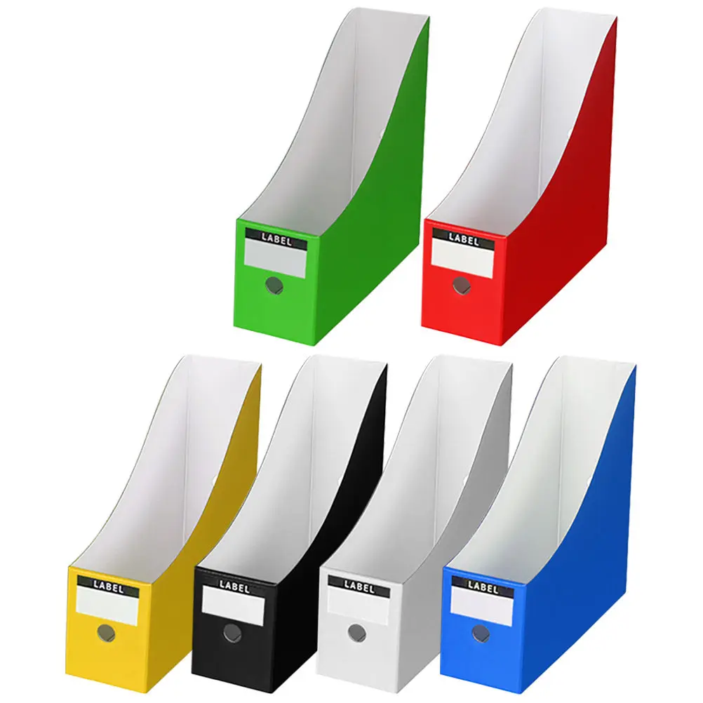 6Pcs 다채로운 데스크탑 파일 주최자 책 잡지 파일 용 종이 문서 홀더 사무실 학교 연구 저장소