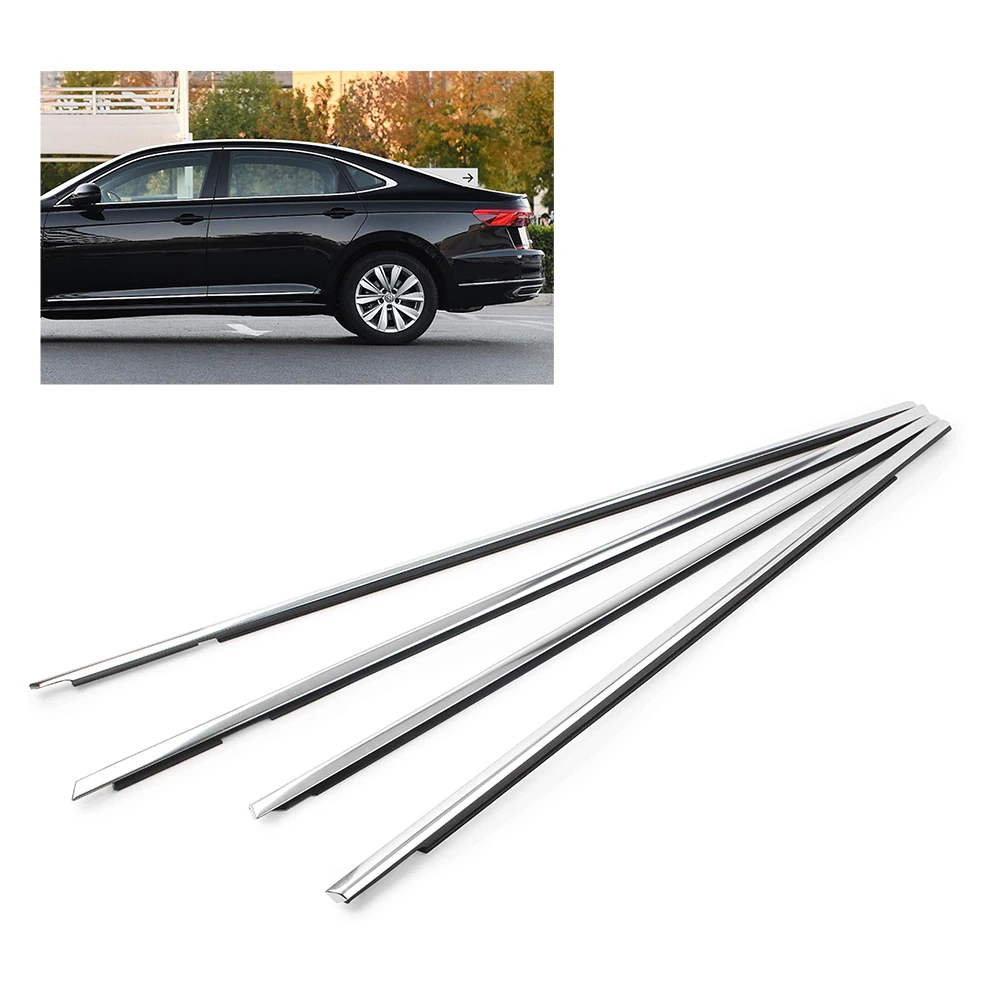 

For Volkswagen Passat 2019 2020 Car Weatherstrip Window Outside Moulding Trim Doo Seal Belt Weather-strip Molding Chrome