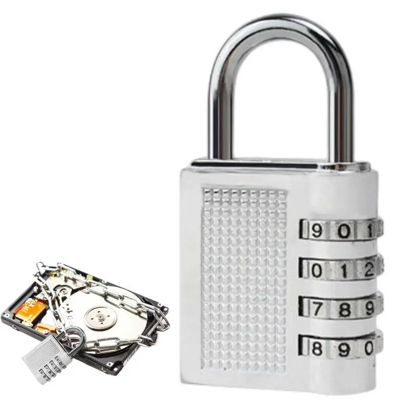 

Combination Lock 4 Digit Password Combination Padlock Waterproof Pad Lock For Outdoor School Gym Sports Locker Fence Toolbox