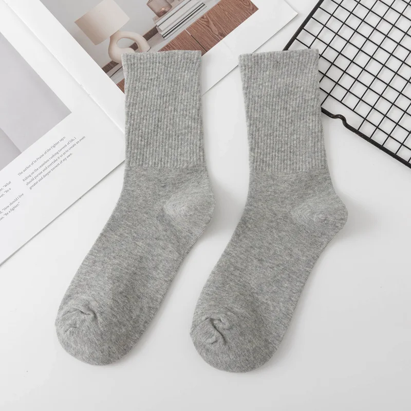 1 Paar Damensocken für alle Jahreszeiten, bunte, mittellange, atmungsaktive Baumwollsocken, hochwertige, einfarbige, bequeme Heimsocken # – Detail 18