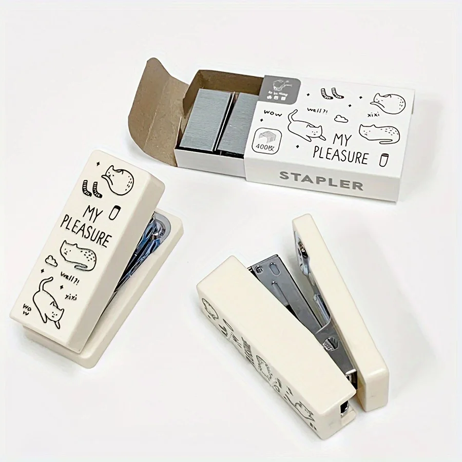 1 Mini stapler Mini School Supply kit office supply kit including mini stapler staples random colors push stapler,mini stapler set,hand stapler,metal stapler,dual mode stapler,rotatable stapler