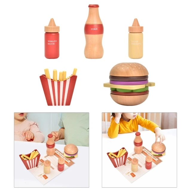 Toyvian 1 Conjunto Hambúrguer Simulado Jogo De Comida Infantil Jogar Comida  De Café Da Manhã Conjunto De Cozinha Infantil Brinquedo De Fingir Café Da  Manhã Hamburger Filho Salada Abdômen