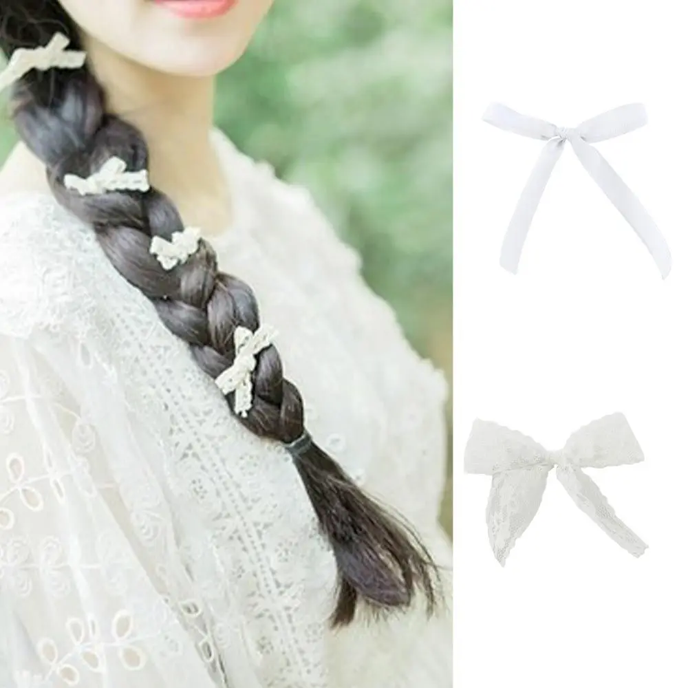 Korean New Small Fresh Balletcore Lace Bow Hairpin Sweet Cute Girl Hair Clip Barrettes Lolita Hair Accessories cloth braiding hair tool braiding hair barrettes for girl bow hairpin balletcore hair clip korean style headwear ribbon hairpin