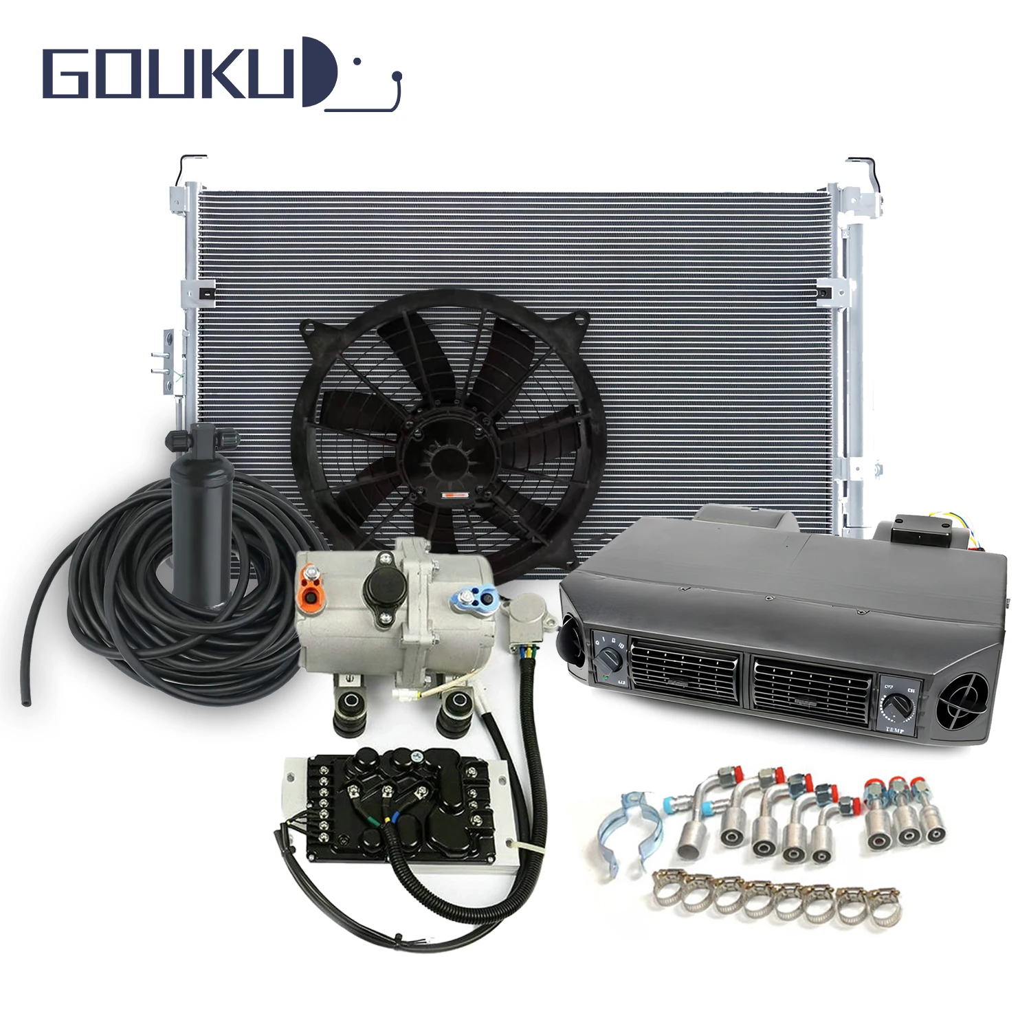 Mini car air conditioner car air conditioner evaporator universal underdash evaporator set with electric compressor