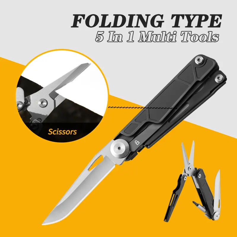 Multifunctional Scissors Stainless Steel Folding Knife Outdoor Survival Gadgets Gifts for Dads